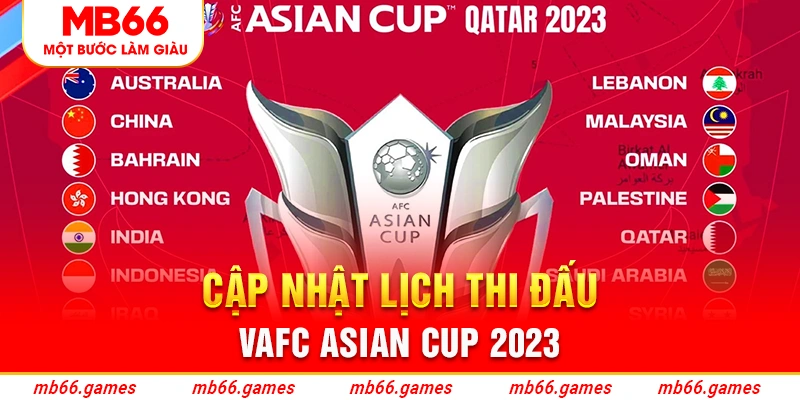 Cập nhật lịch thi đấu AFC Asian Cup 2023